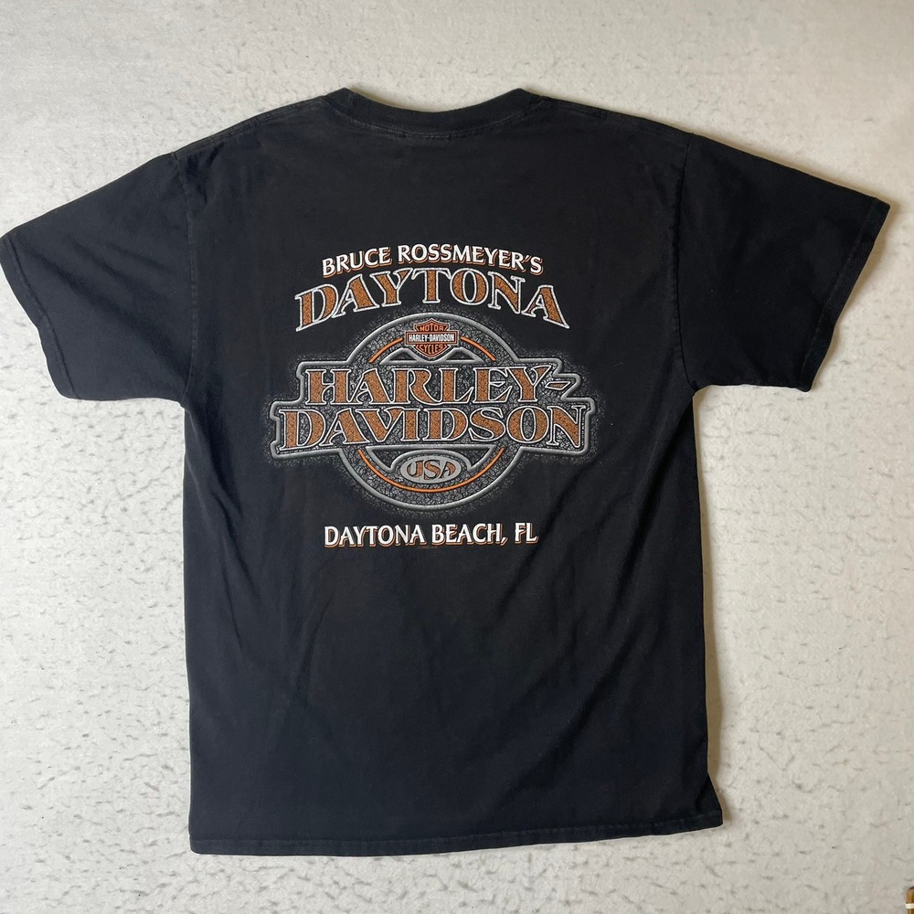Harley-Davidson T-Shirt Mens M Black Daytona Beach Florida Bruce Rossmeyer 2008
